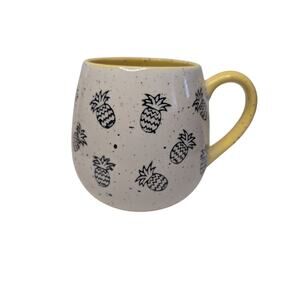 Meritage Coffee Mugs, Speckled Pineapple Yellow Stoneware Ceramic Drinking Cup